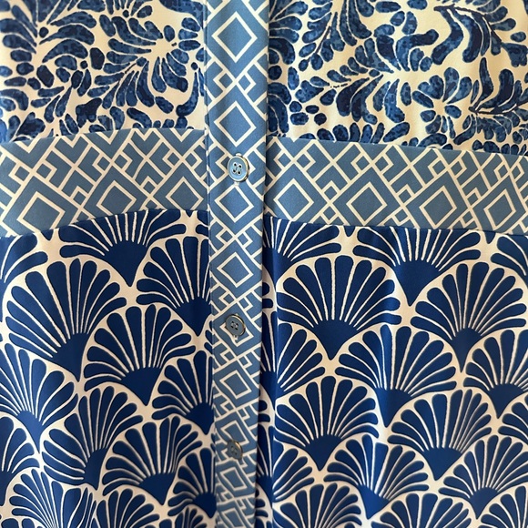 J.M. Laughlin Blue and White Print Dress - Picture 3 of 6